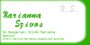 marianna szivos business card